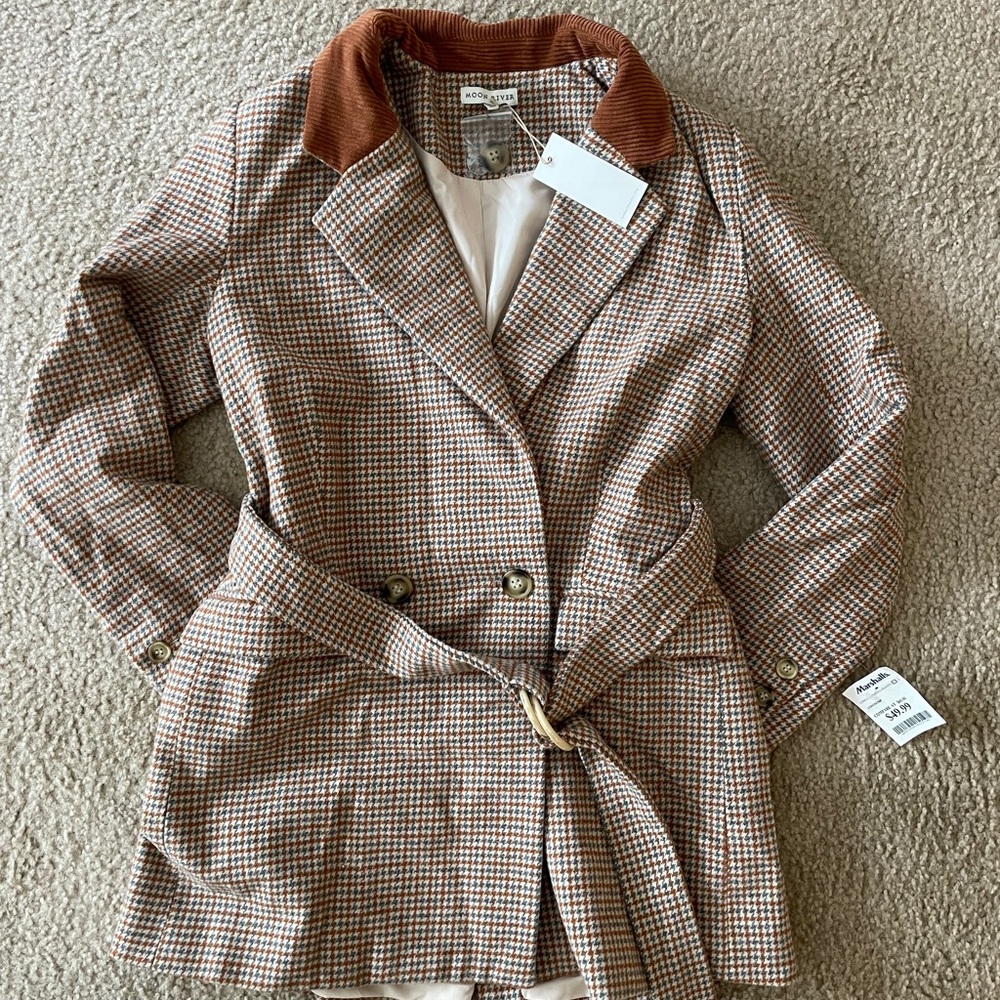 Wool blend tweed coat
